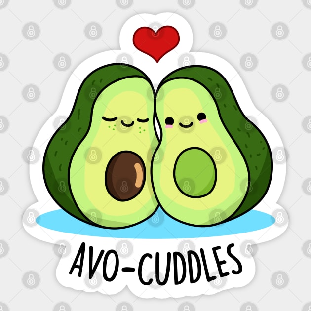 Avo Cuddles Cute Avocado Pun Sticker by punnybone